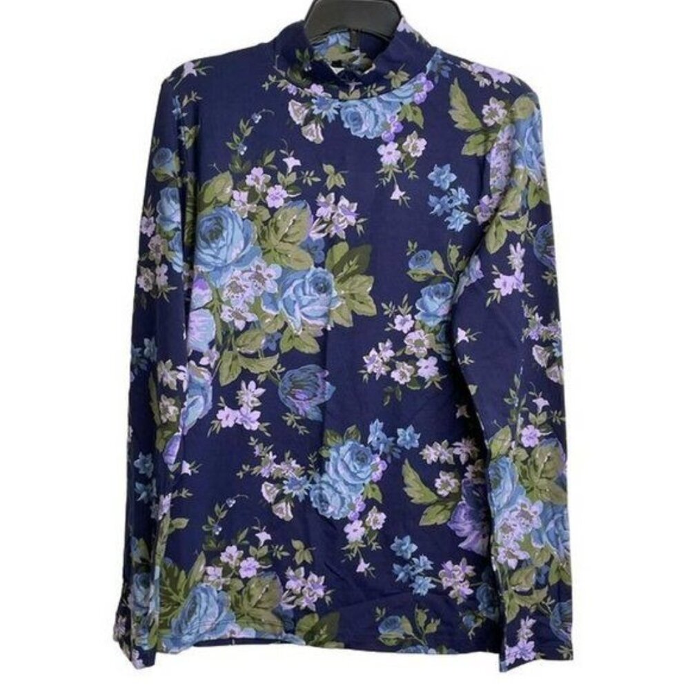 Isaac Mizrahi Live! Choice of Print Mock Neck Long Sleeve Top X LARGE (1123) - Picture 2 of 6